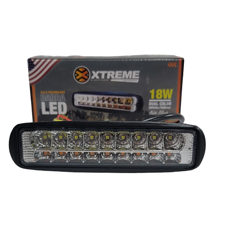 [FA0136] MINI BARRA LED 6,5¨ 18W 10-30V BLANCO/AMBAR C/FLASH (E)