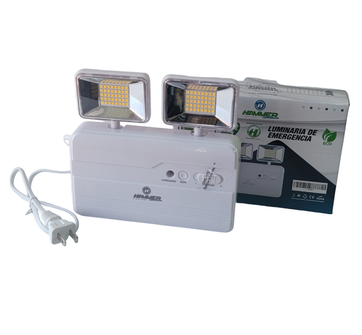 [LT-48480] LUMINARIA EMERGENCIA DOBLE BATERIA LITIO 6HRS 16W 80 LEDS 17*4*16CM PLASTICO ANTI-FUEGO